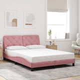 Cadre de lit sans matelas rose 140x200 cm velours