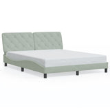 Cadre de lit sans matelas gris clair 160x200 cm velours