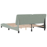 Cadre de lit sans matelas gris clair 160x200 cm velours