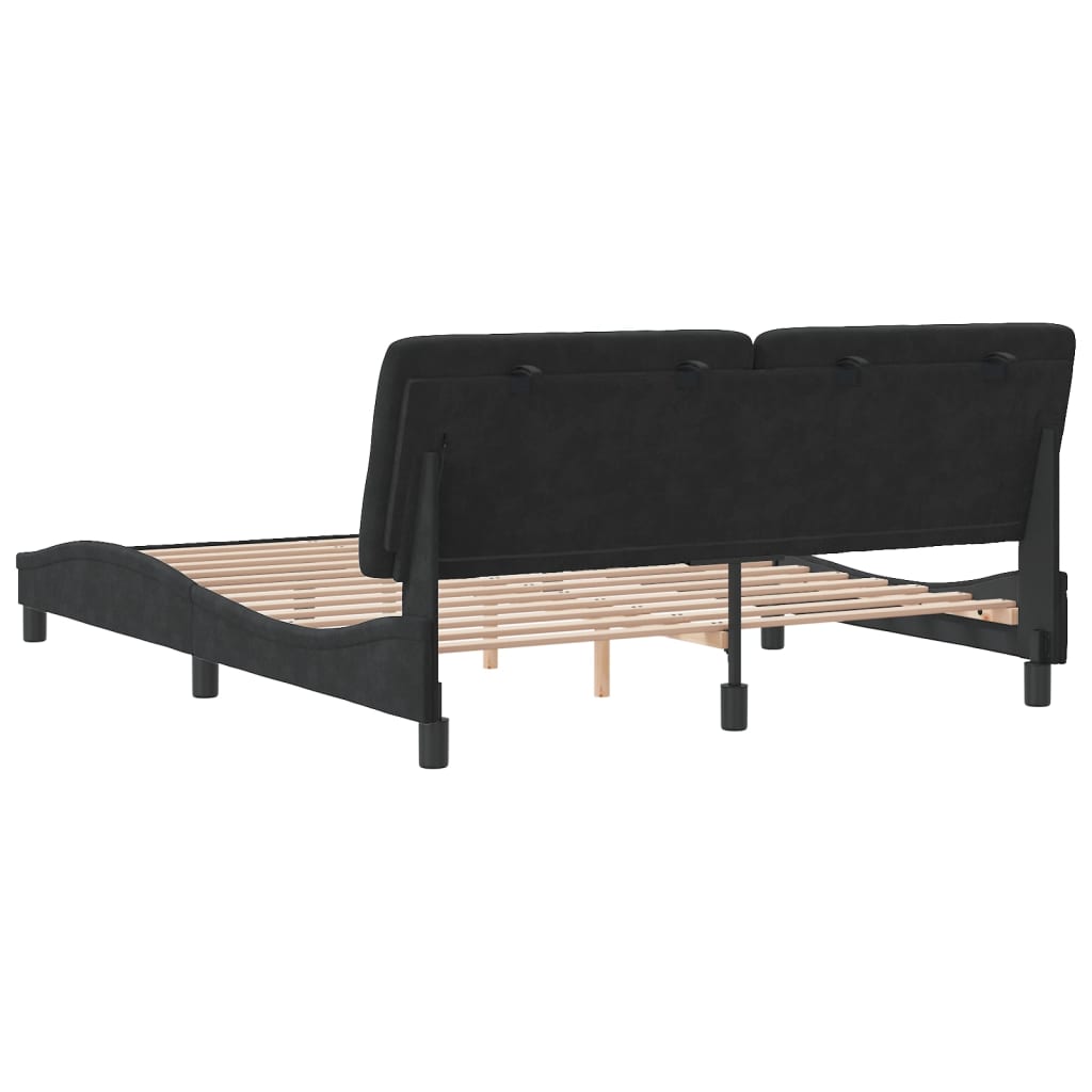 Cadre de lit sans matelas noir 160x200 cm velours