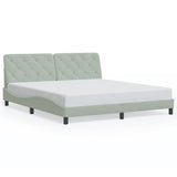 Cadre de lit sans matelas gris clair 180x200 cm velours