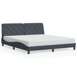 Cadre de lit sans matelas gris foncé 180x200 cm velours