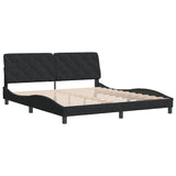 Cadre de lit sans matelas noir 180x200 cm velours