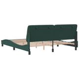 Cadre de lit sans matelas vert foncé 180x200 cm velours