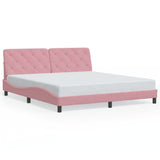 Cadre de lit sans matelas rose 180x200 cm velours