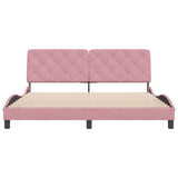 Cadre de lit sans matelas rose 180x200 cm velours