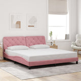 Cadre de lit sans matelas rose 180x200 cm velours