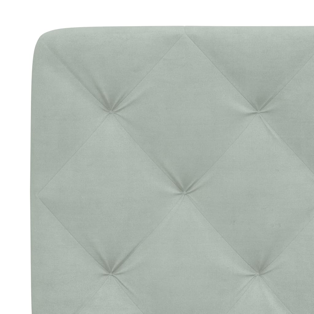 Cadre de lit sans matelas gris clair 200x200 cm velours