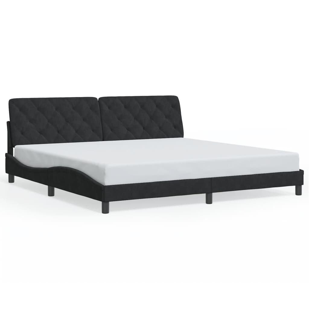 Cadre de lit sans matelas noir 200x200 cm velours