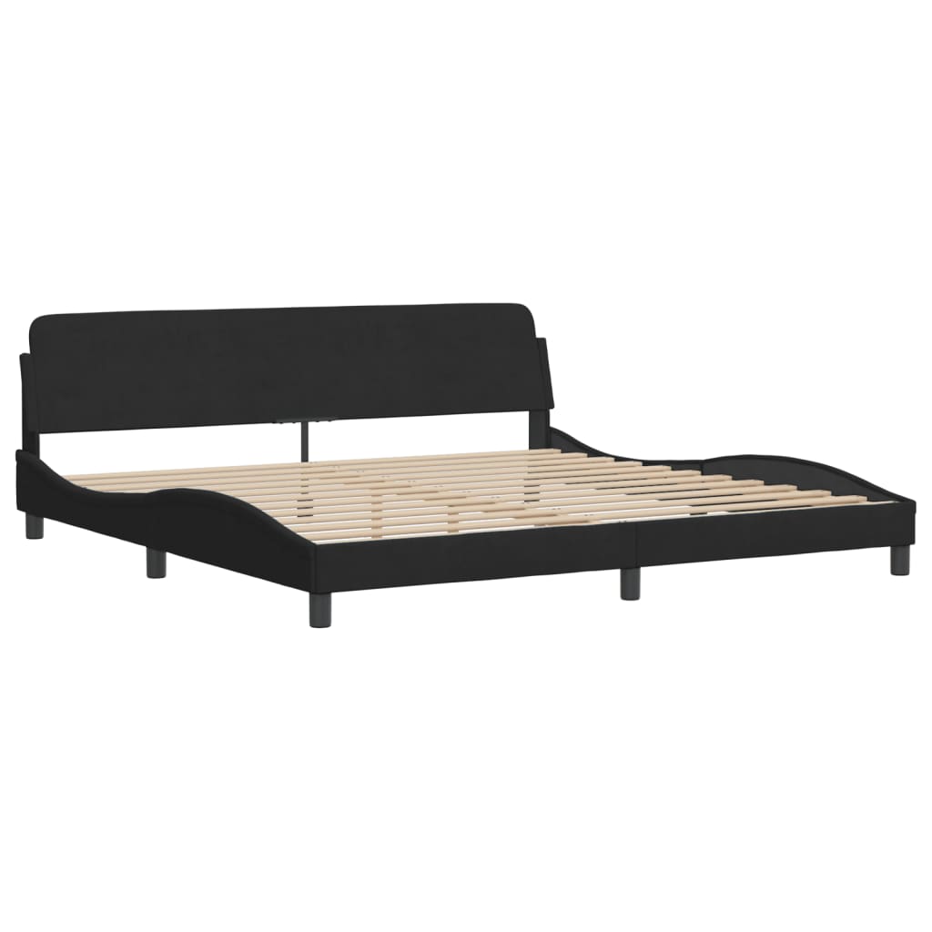 Cadre de lit sans matelas noir 200x200 cm velours