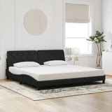 Cadre de lit sans matelas noir 200x200 cm velours