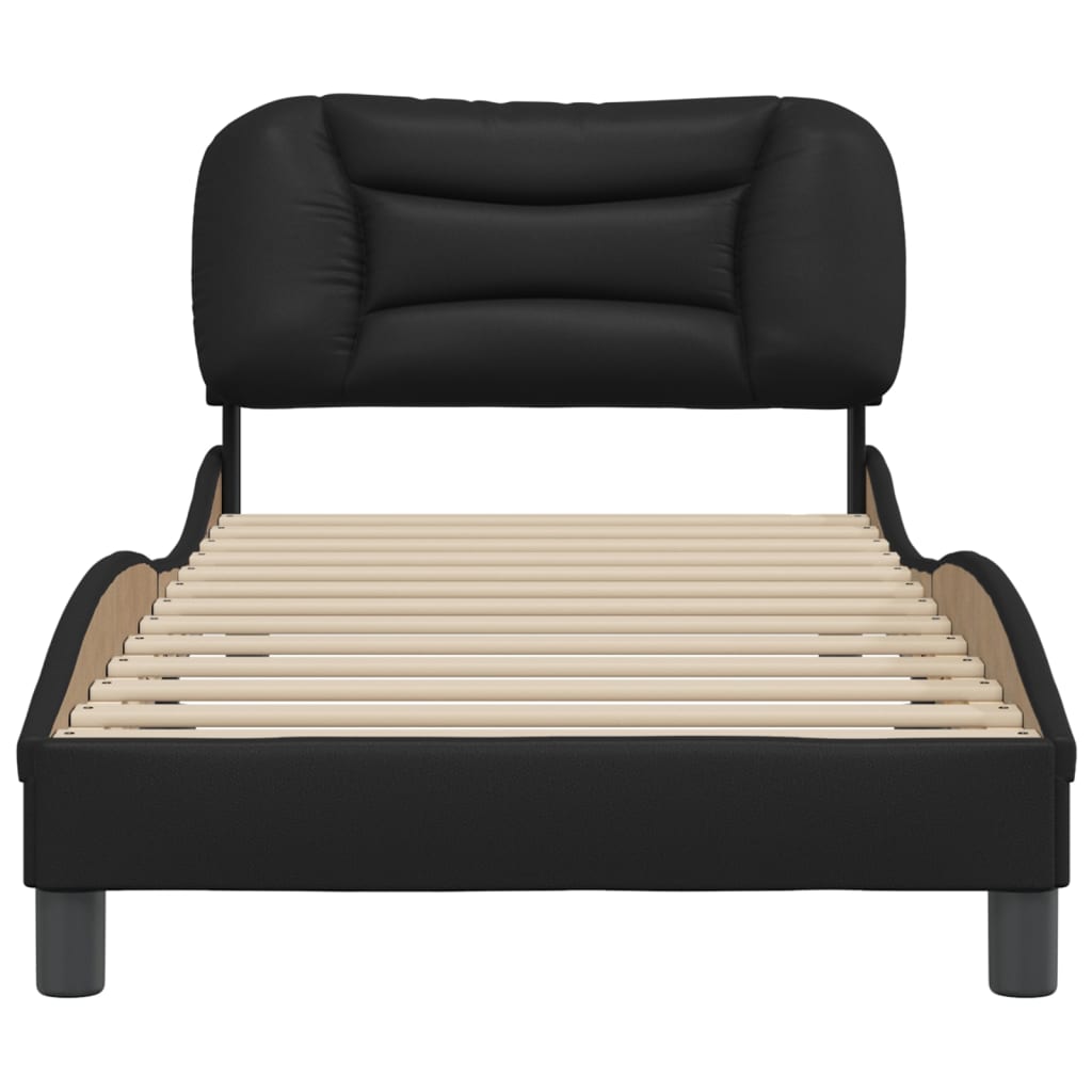 Cadre de lit sans matelas noir 80x200 cm similicuir