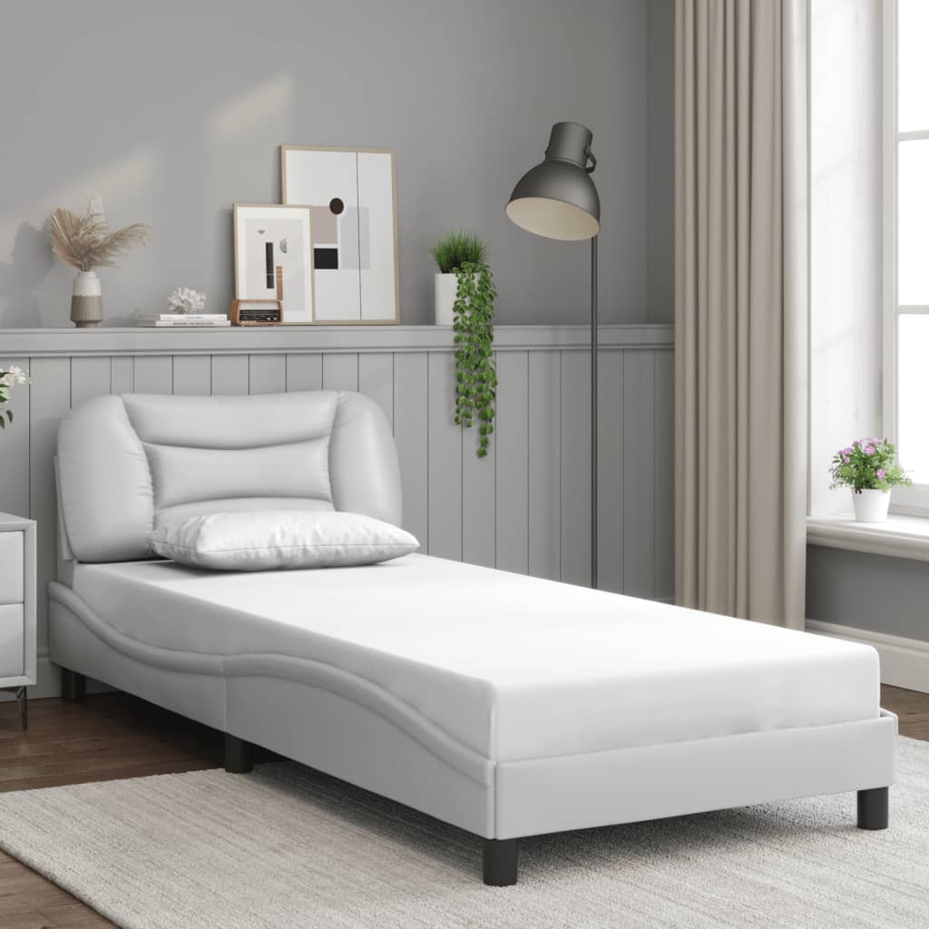 Cadre de lit sans matelas blanc 80x200 cm similicuir