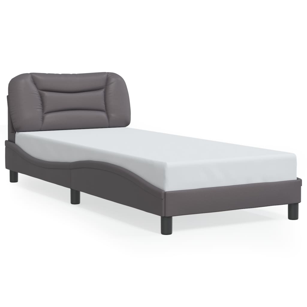 Cadre de lit sans matelas gris 80x200 cm similicuir