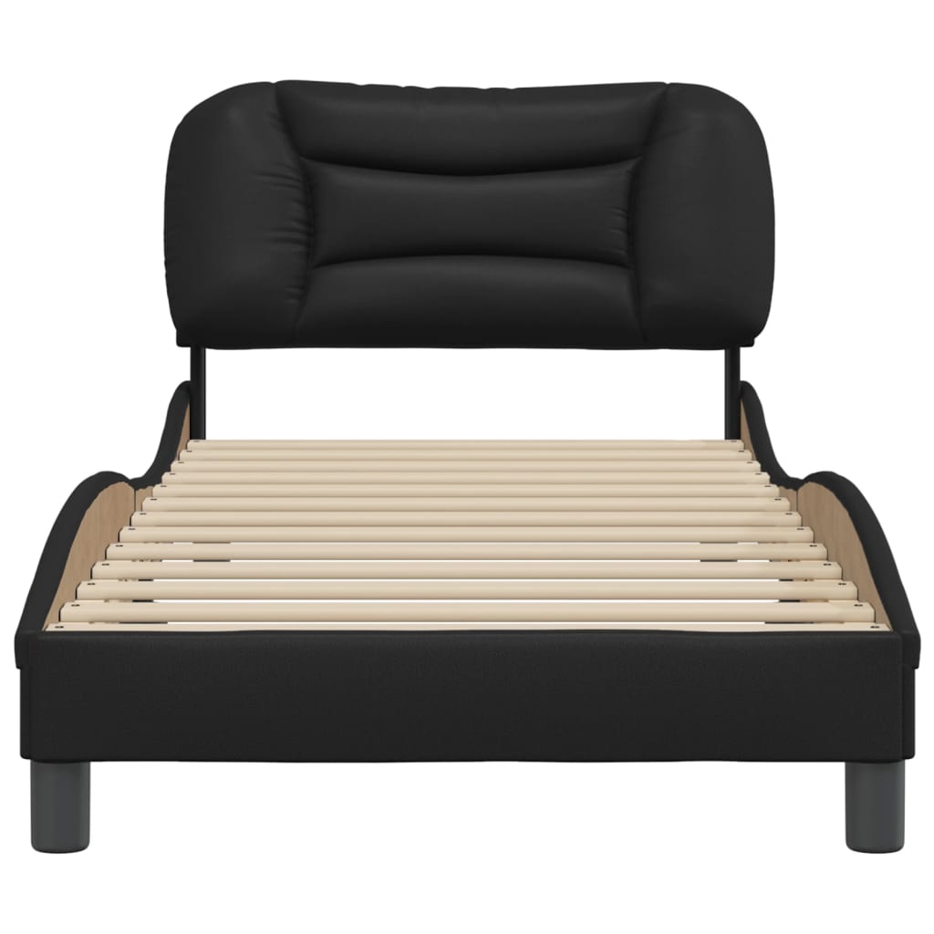 Cadre de lit sans matelas noir 90x190 cm similicuir