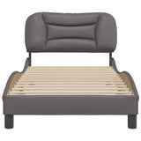 Cadre de lit sans matelas gris 90x190 cm similicuir