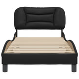 Cadre de lit sans matelas noir 90x200 cm similicuir