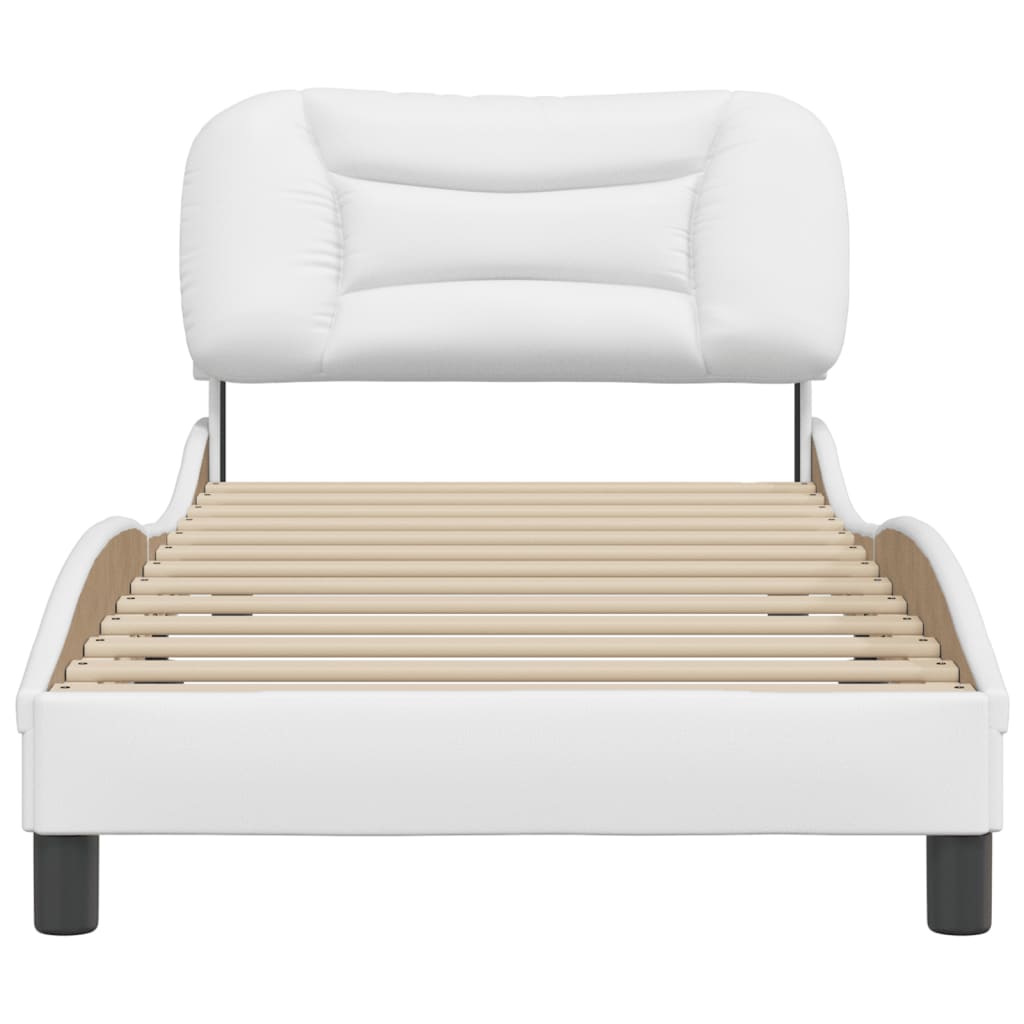 Cadre de lit sans matelas blanc 90x200 cm similicuir