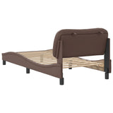 Cadre de lit sans matelas marron 90x200 cm similicuir