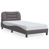 Cadre de lit sans matelas gris 90x200 cm similicuir