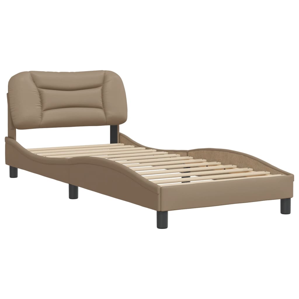 Cadre de lit sans matelas cappuccino 90x200 cm similicuir