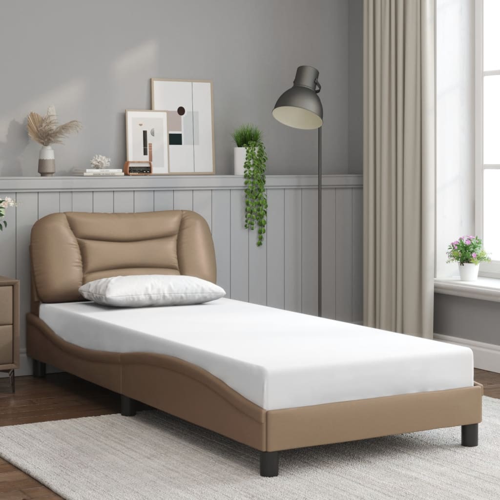 Cadre de lit sans matelas cappuccino 90x200 cm similicuir