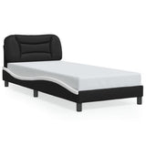 Cadre de lit sans matelas noir et blanc 90x200 cm similicuir