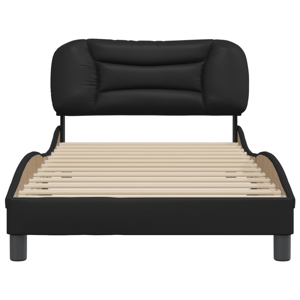 Cadre de lit sans matelas noir 100x200 cm similicuir