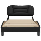 Cadre de lit sans matelas noir 100x200 cm similicuir