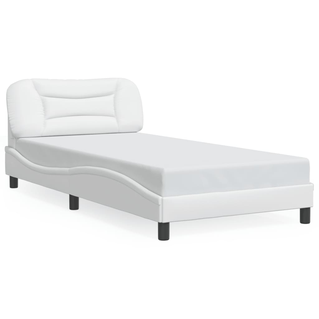 Cadre de lit sans matelas blanc 100x200 cm similicuir