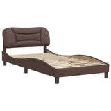 Cadre de lit sans matelas marron 100x200 cm similicuir