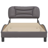 Cadre de lit sans matelas gris 100x200 cm similicuir