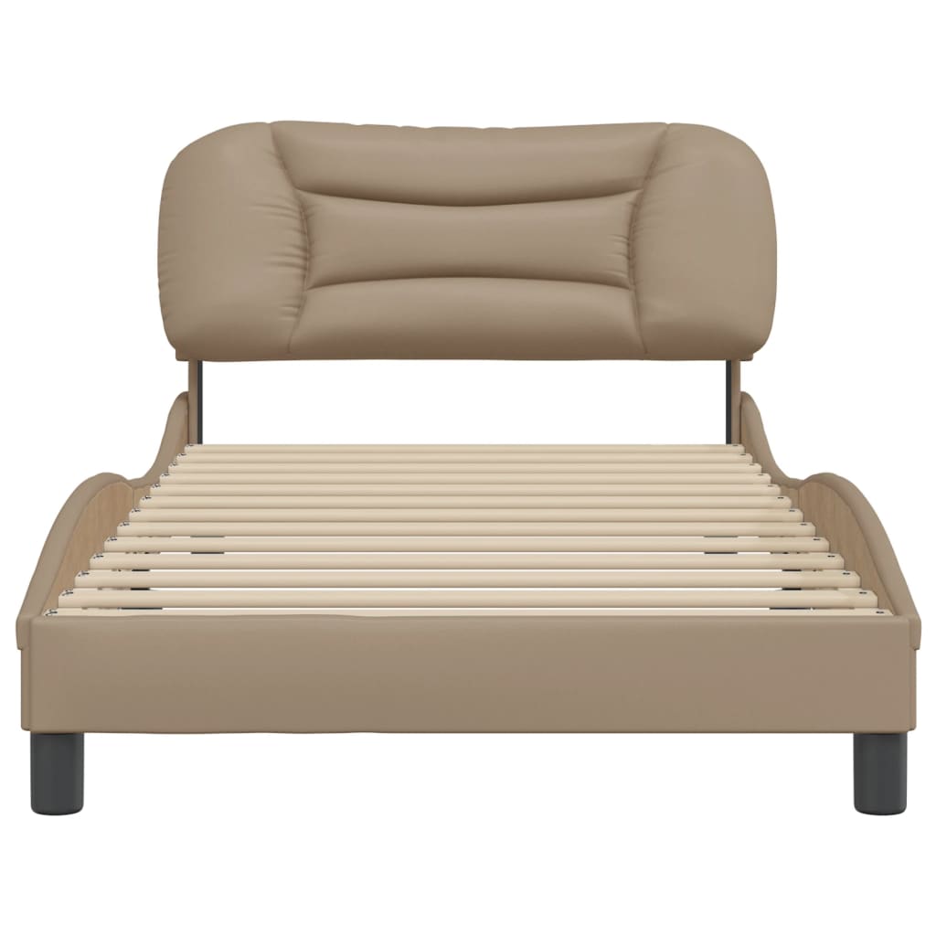 Cadre de lit sans matelas cappuccino 100x200 cm similicuir