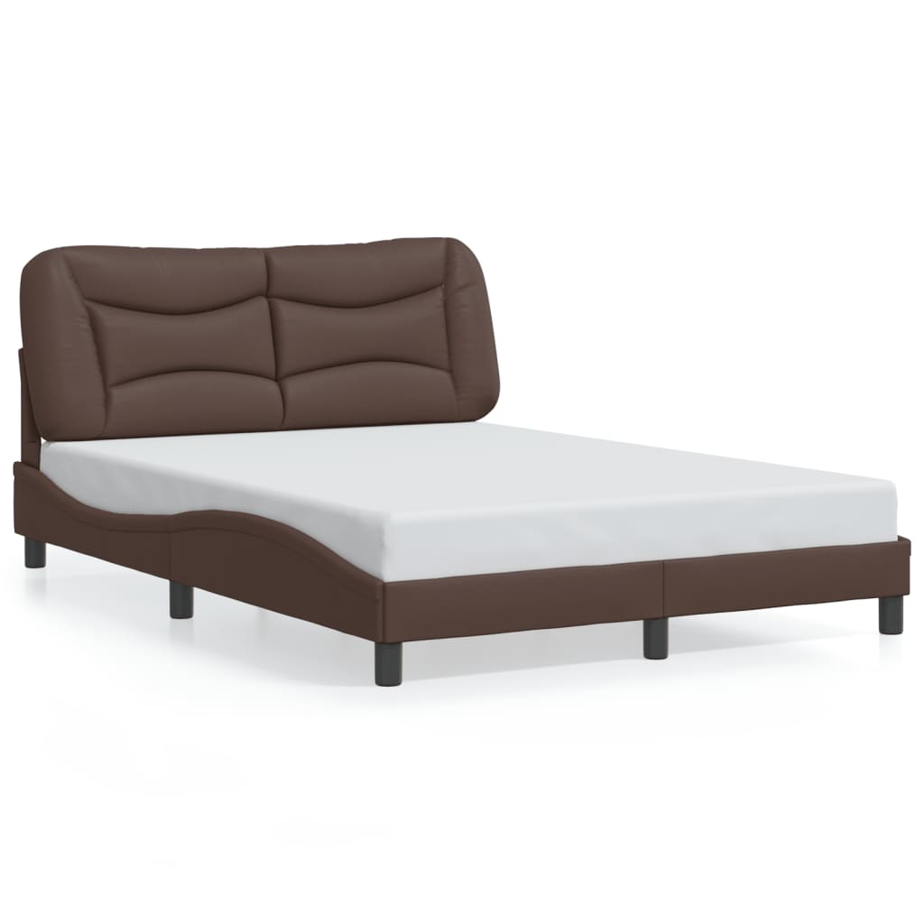 Cadre de lit sans matelas marron 120x200 cm similicuir