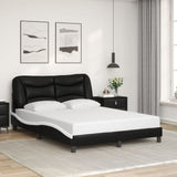 Cadre de lit sans matelas noir et blanc 120x200 cm similicuir