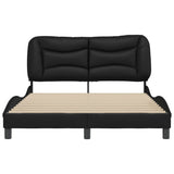 Cadre de lit sans matelas noir 140x190 cm similicuir