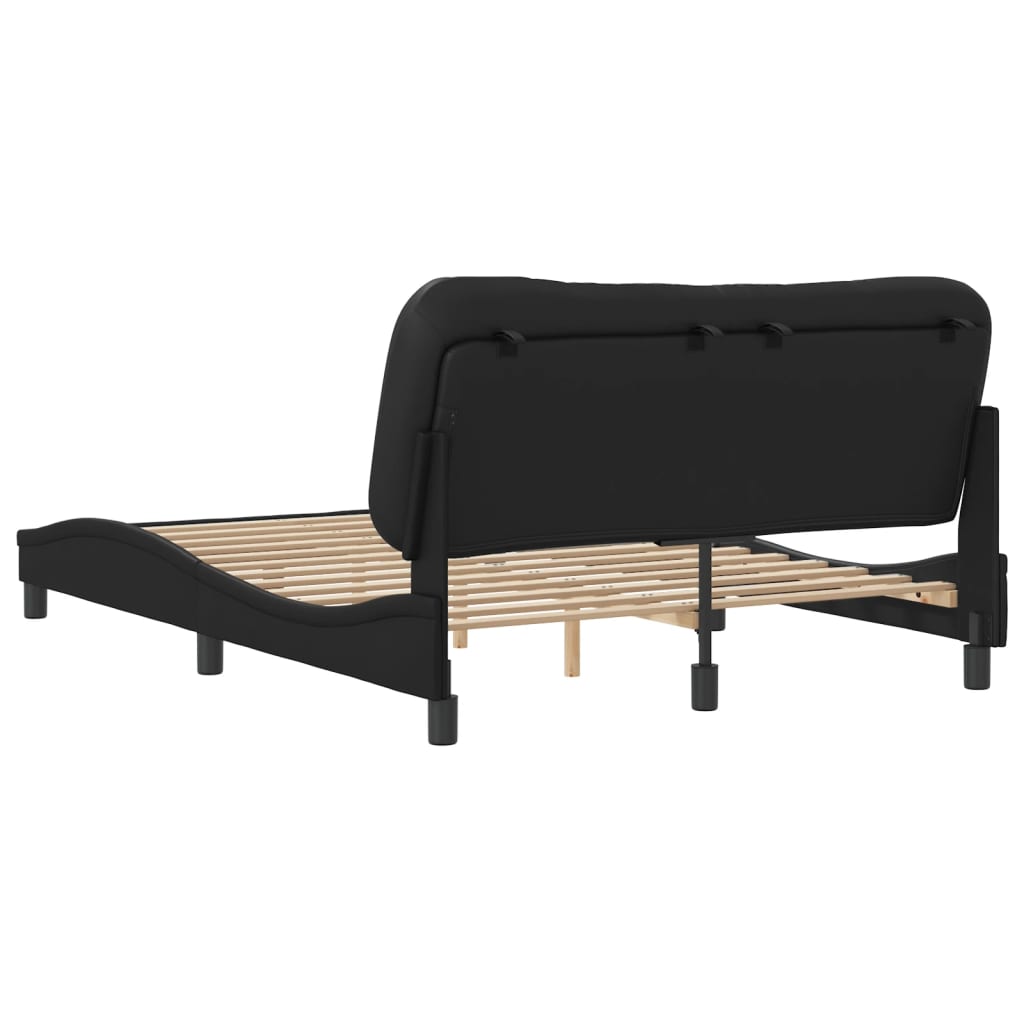 Cadre de lit sans matelas noir 140x190 cm similicuir