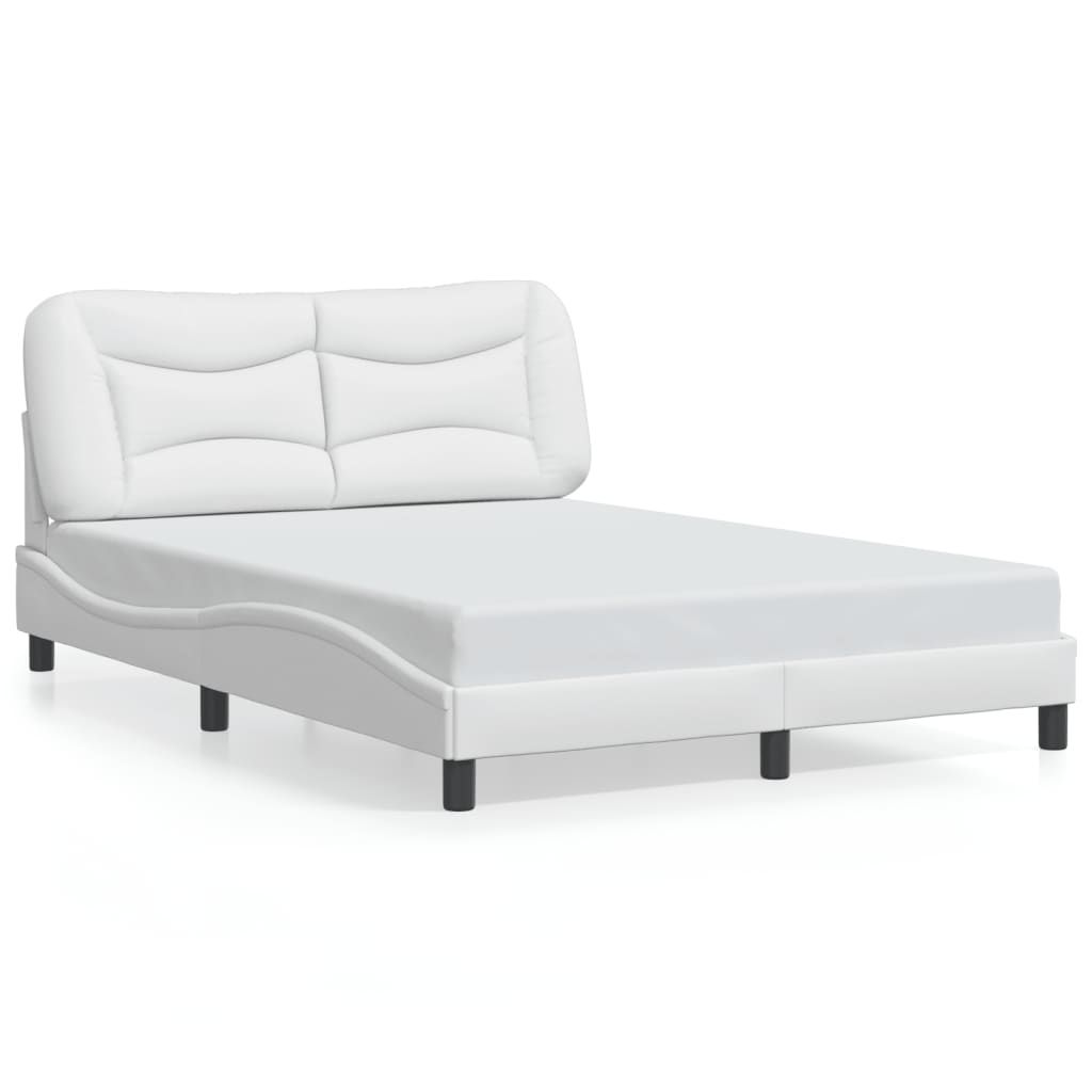 Cadre de lit sans matelas blanc 140x190 cm similicuir