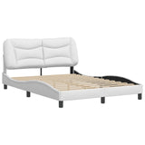 Cadre de lit sans matelas blanc 140x190 cm similicuir