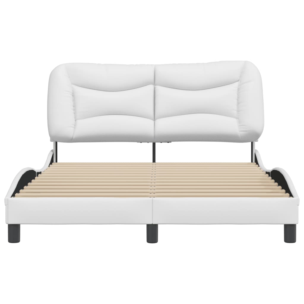 Cadre de lit sans matelas blanc 140x190 cm similicuir