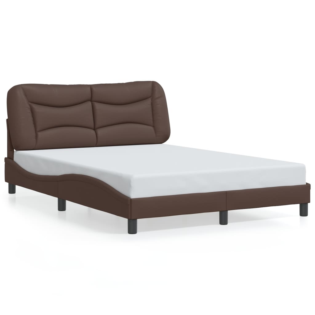 Cadre de lit sans matelas marron 140x190 cm similicuir