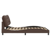 Cadre de lit sans matelas marron 140x190 cm similicuir