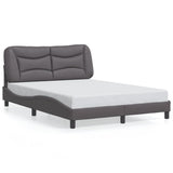 Cadre de lit sans matelas gris 140x190 cm similicuir