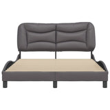 Cadre de lit sans matelas gris 140x190 cm similicuir