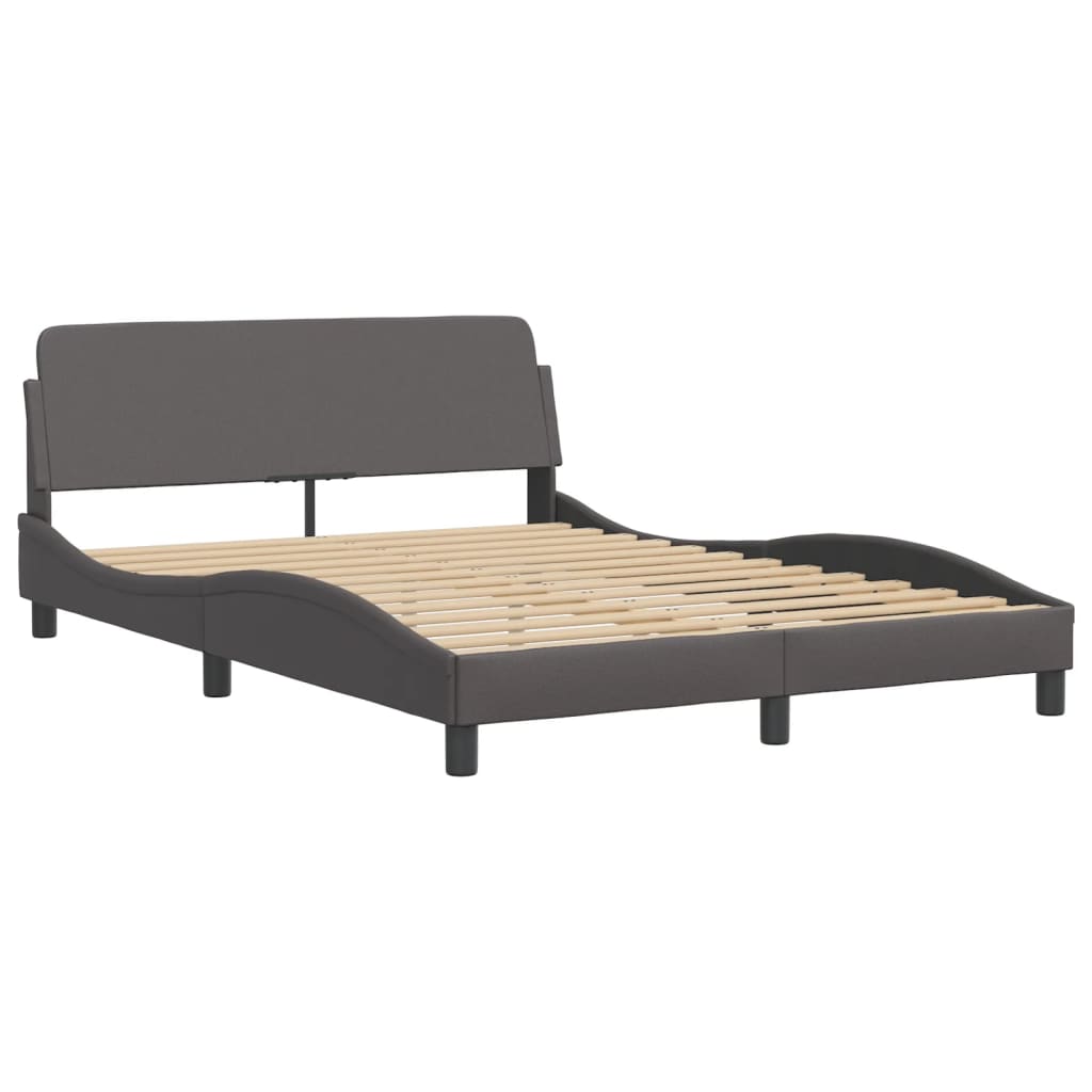 Cadre de lit sans matelas gris 140x190 cm similicuir