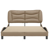 Cadre de lit sans matelas cappuccino 140x190 cm similicuir