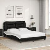 Cadre de lit sans matelas noir et blanc 140x190 cm similicuir