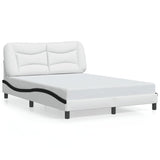 Cadre de lit sans matelas blanc et noir 140x190 cm similicuir