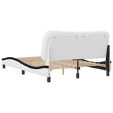 Cadre de lit sans matelas blanc et noir 140x190 cm similicuir