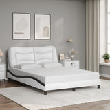 Cadre de lit sans matelas blanc et noir 140x190 cm similicuir